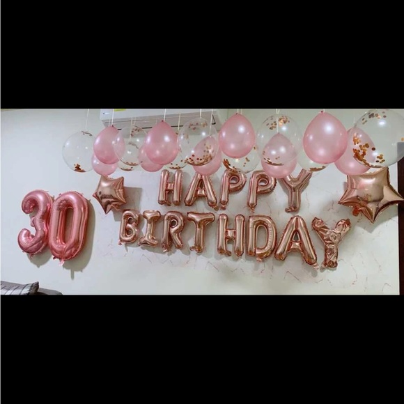 NEW 47 pcs Pink & Rose Gold Themed Birthday Decorative Balloon Set - Picture 3 of 7